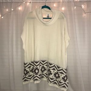 SOLD- Old Navy Cow Neck Poncho Sweater